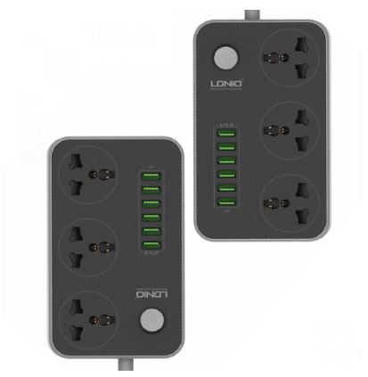 LDNIO SC3604 Power Strip with 3 AC Sockets + 6 USB Ports